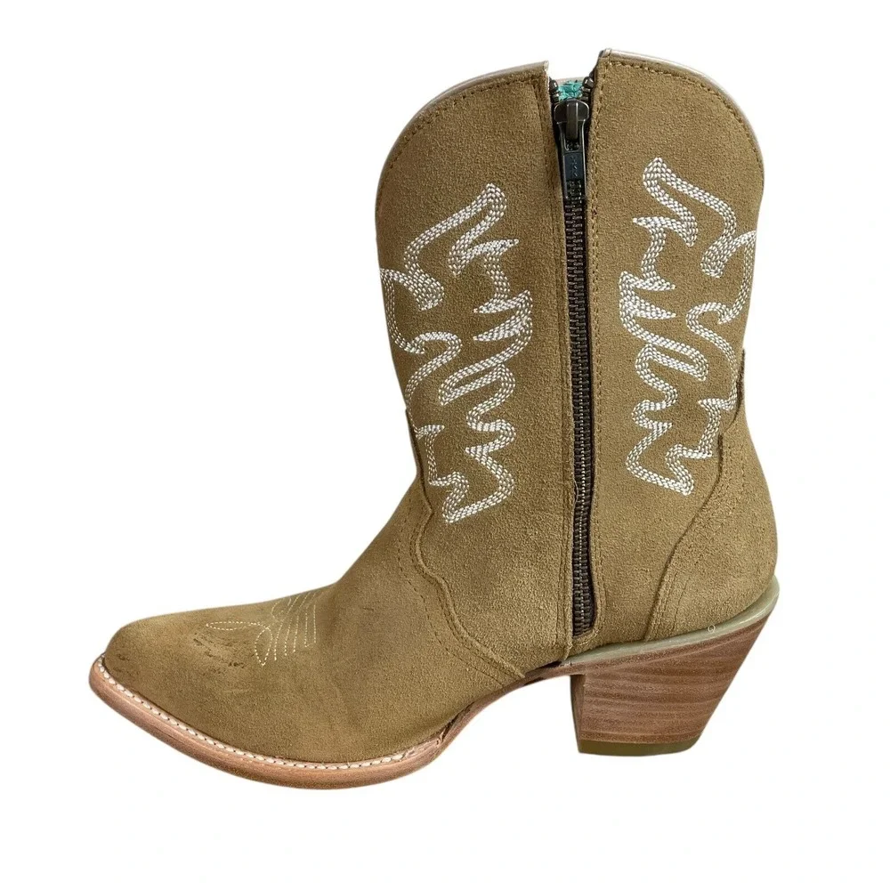 NEW Corral Womens Leather Camel Embroidered Western Ankle Cowboy‎ Boots Size 10